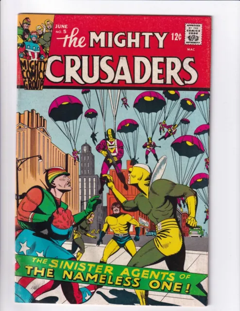THE MIGHTY CRUSADERS #5 1966 Silver Age Radio comic Bag/Boarded Nice Copy!