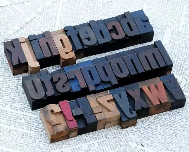 a-z Holzbuchstaben 45mm Plakatlettern Buchstaben Stoffdruck Stempelalphabet