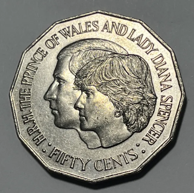 1981 Prince Of Wales Lady Diana - 50 Cent Coin - Low Mintage Commemorative Coin