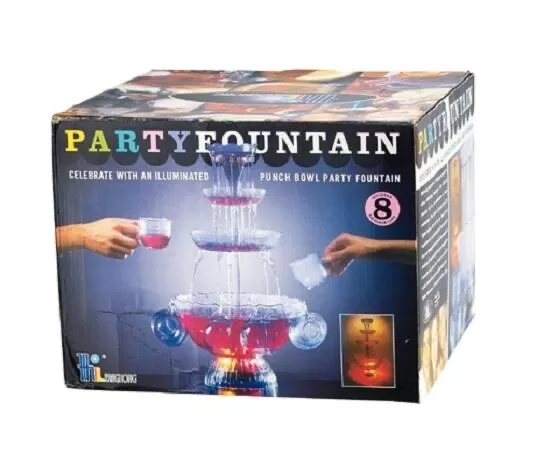 Deluxe lighted party fountain fontaine à cocktail neuve new 8 cups , 8 tasses