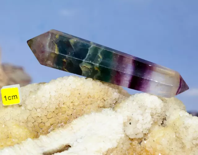 Superb Rainbow Fluorite - Rare Polished Double Terminated Crystal Point - 81g