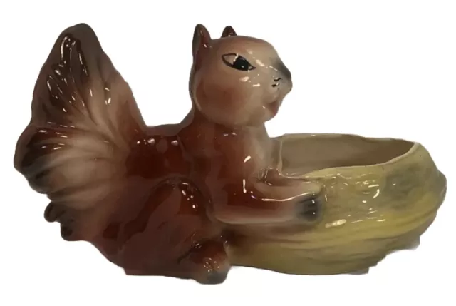 Squirrel With Nut Planter Figurine Mid Century, 50s, 60s