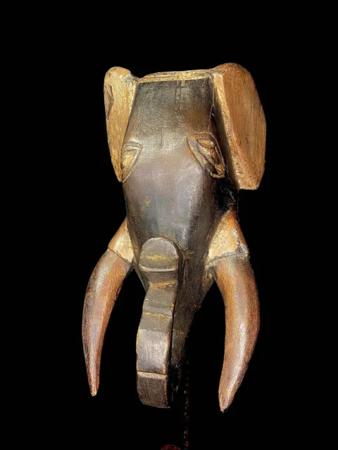carved wood tribal mask african Carved wooden art guro Elephant masks -6390