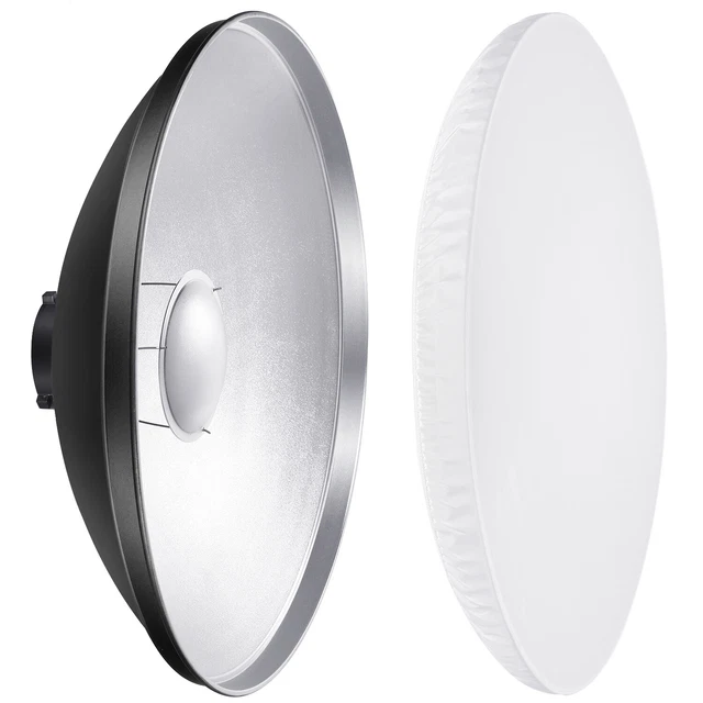 Neewer 41cm Aluminum Standard Reflector Beauty Dish with White Diffuser Sock