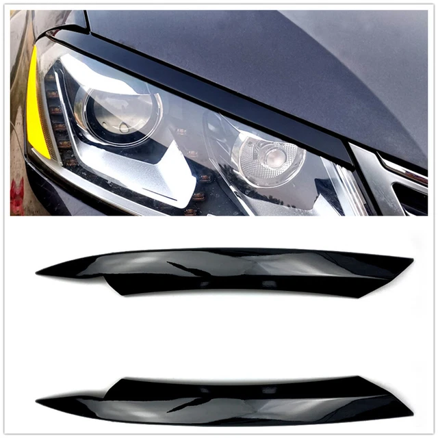 PAIR CAR HEADLIGHT Headlamp Eyebrow Eyelid Cover For VW Passat B7 2010