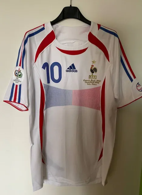 Maglia da calcio 2006 Zidane 10 Francia taglia M maglietta away Retrò shirt