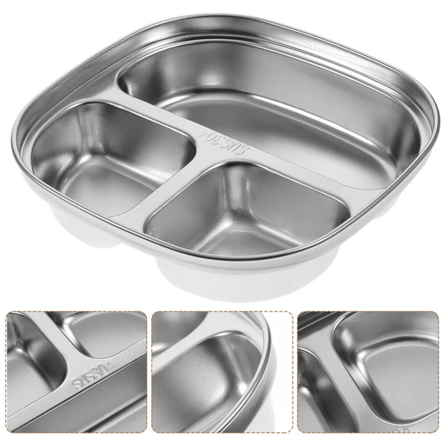 Set Di 6 Pz Acciaio Inox Rotondo Argento Cibo Piatto Piano - Foto 10