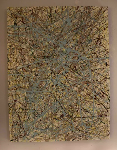 30 x 40 Original Modern Abstract Expressionism Drip Painting - by Carmen Rowe