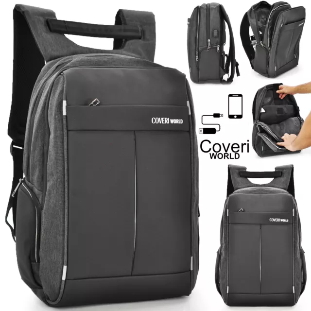 Zaino COVERI Elegante tasche porta Ufficio Tasche Laptop Documenti tessuto usb