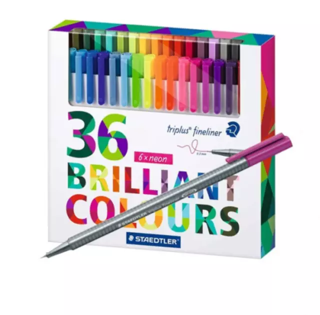 Staedtler Color Pen Set Set of 36 Assorted Colors Triplus Fineliner Pens