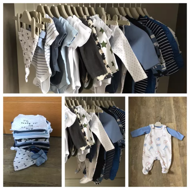 Beautiful Baby Boys Clothes Bundle Age Newborn/ 0-1 Month Great Condition.