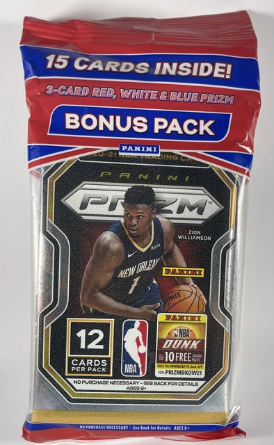 2020-21 Panini Prizm NBA Basketball Cello Pack 15 Cards Brand New Factory Sealed