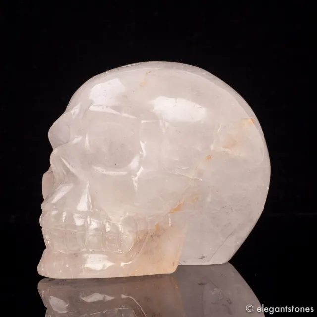 979g Natural Clear Quartz Rock Crystal Skull Hand Carved Healing Chakra Decor