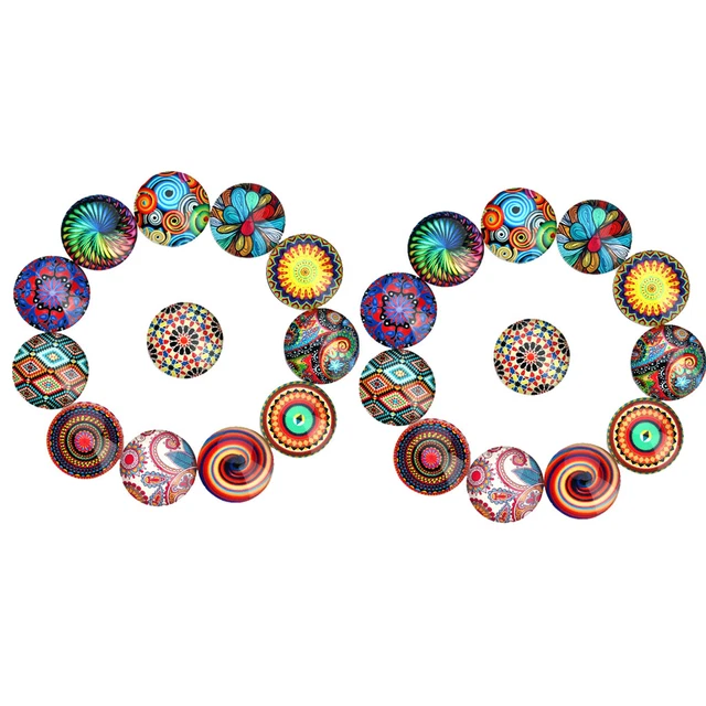 40 Stück 12mm Glas Flatback Scrapbooking Kuppel Cabochons für