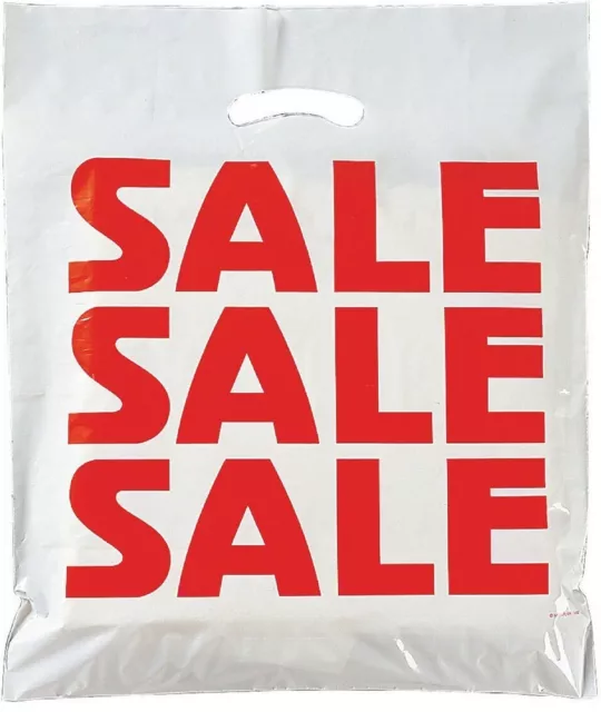 100x Sale Sale Sale Printed Plastic Carrier Bags