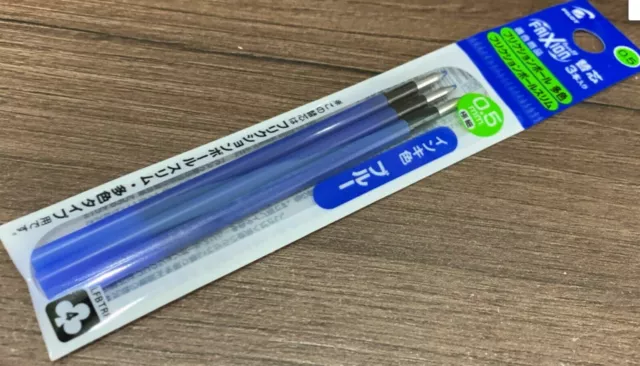 3x FRIXION Slim Pen REFILLS 0.5mm Pilot Erasable Ink Clicker Red Blue Black Mix 3