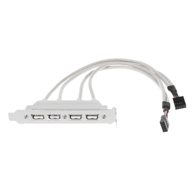 3X( tete 9Pin mere a 4Port USB 2.0 femelle cable Bracket PCI I4B9)1182