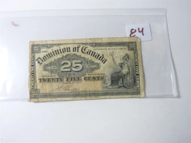 Vintage Canada Banknote 1900 Shinplaster  Signature Boville No84