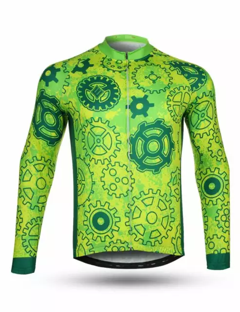 Men's Cycling Bike Jersey Long Sleeve with 3 Rear Pockets Cycling Biking M