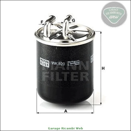 WK820 FILTRO CARBURANTE Mann-Filter Gasolio per MITSUBISHI COLT VI ...