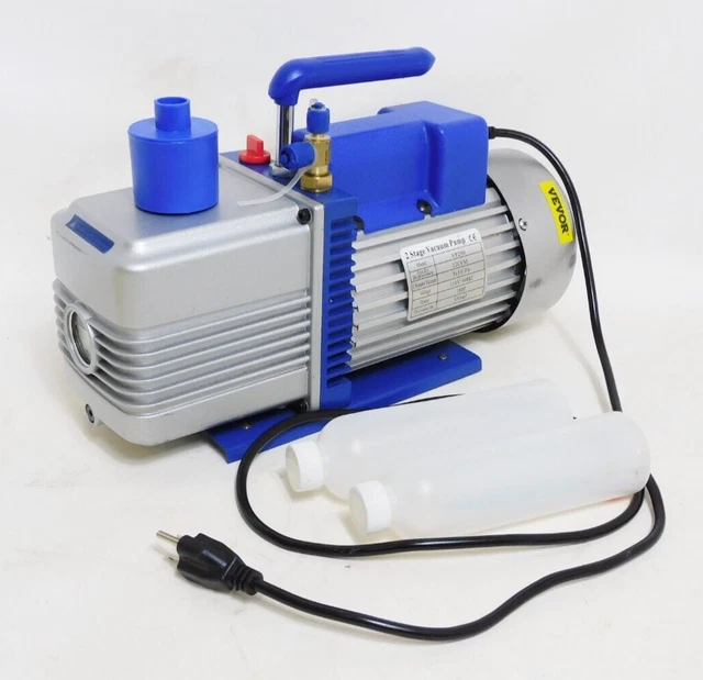NEW-VEVOR 2 stage 12CFM 1HP Vane Vacuum Pump Two Stage Ultimate HVAC Rotary Auto