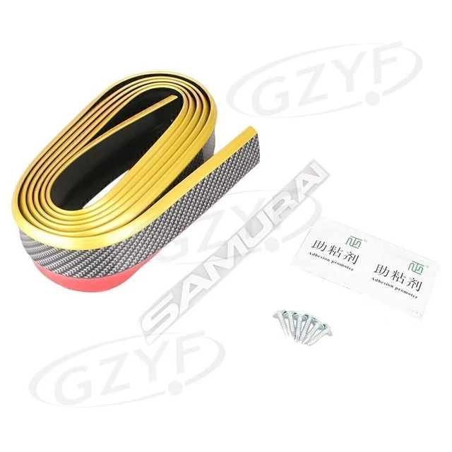 98.5" Car Gold Bumper Lip Splitter Side Skirt Protector w/3M Adhesive