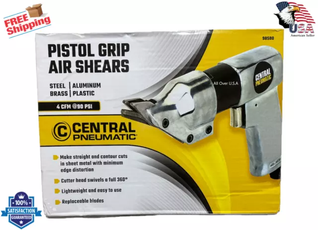 CENTRAL PNEUMATIC Pistol Grip Air Shears cut through metal, aluminum, Plastic