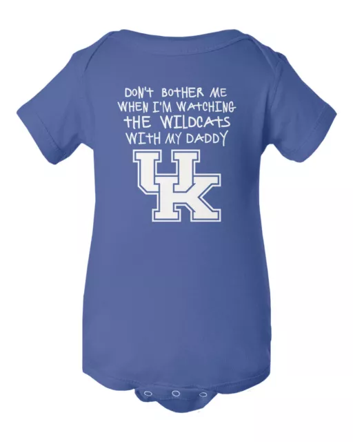 Kentucky Wildcats Watching With Daddy Baby Short Sleeve Bodysuit