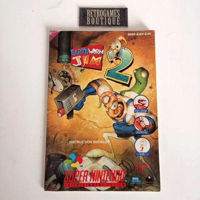 Earthworm Jim 2 Snes super nintendo - Seulement Manuel - Pal Eur