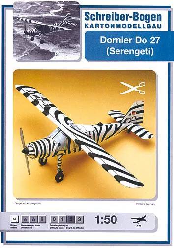 Kartonmodell Dornier Do 27 "Serengeti 1:50 Schreiber Bogen