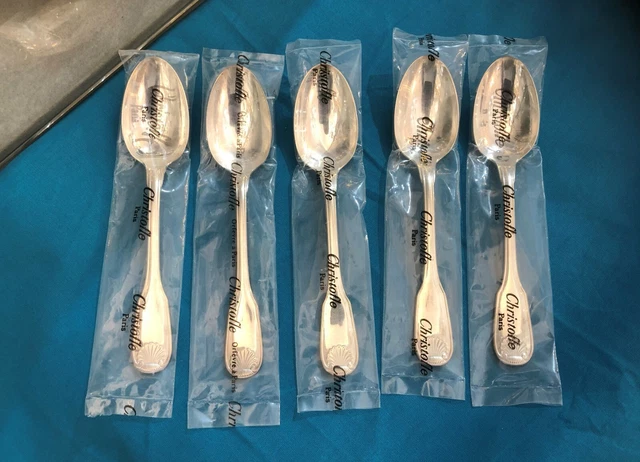 NEUF 1 cuillère à entremet CHRISTOFLE métal argenté Modèle VENDOME COQUILLE 17cm