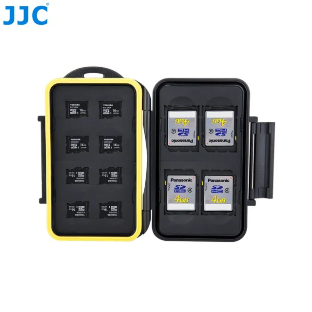 JJC Water-Resistant Storage Memory Card Case Holder for 4 SD SDHC + 8 MSD Cards