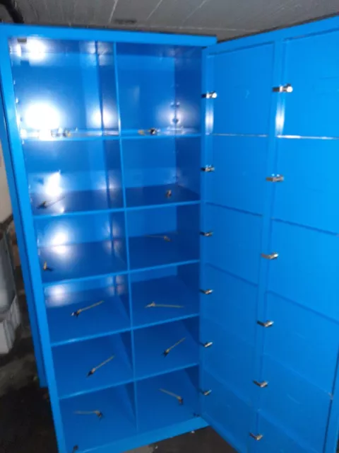 Spind Stahlschrank Schließfachschrank Wertfachschrank Umkleideschrank Blau