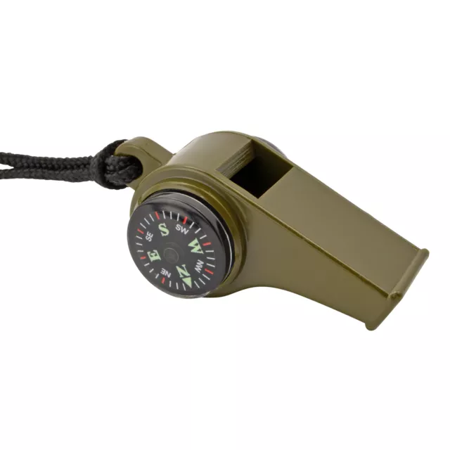 Signalpfeife Kompass Thermometer Survival Gadget Oliv Trillerpfeife Outdoor