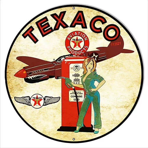 Texaco Aviation Products Metal Sign 14x14