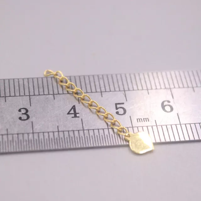 Real 18K Gold Extender Chain DIY Necklace Bracelet 18K Solid Extend Link  1.2inch