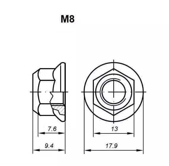 Black Geomet M6- M12 Metric Coarse All Metal Lock Flange Stover Nuts Din 6927