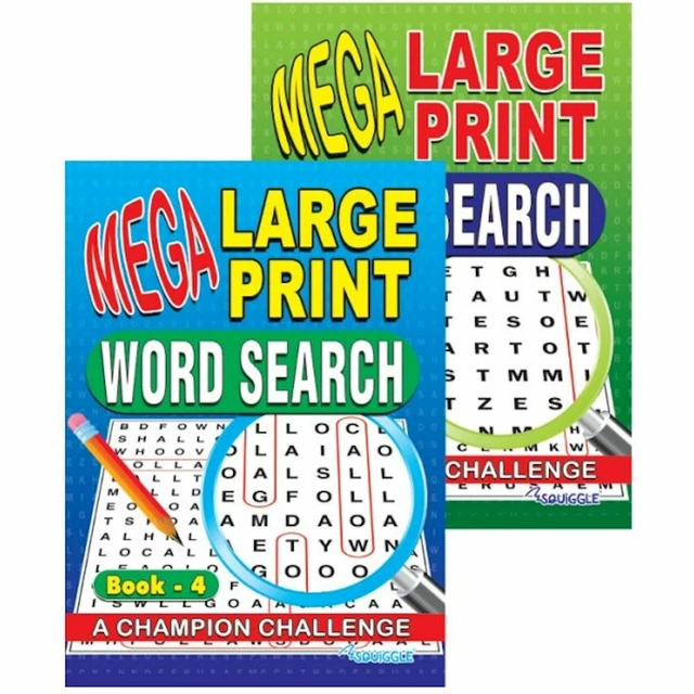 Mega Large Print Word Search Book - Wordsearch Puzzle Books A4 Quiz Puzzle Adult