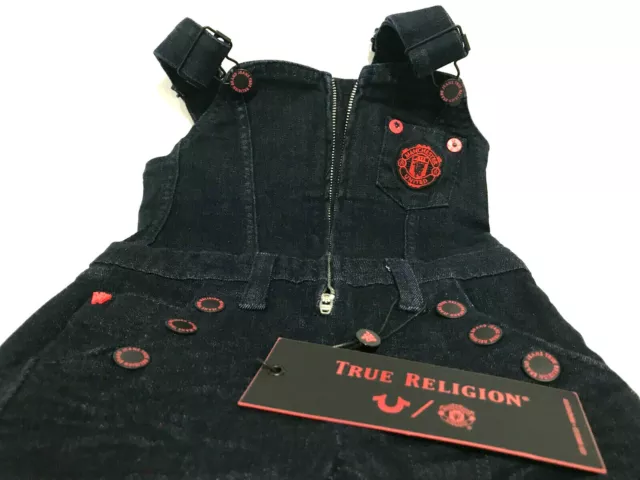 True Religion Girls NWT Toddlers Overalls Manchester United Dark Blue Size 2T