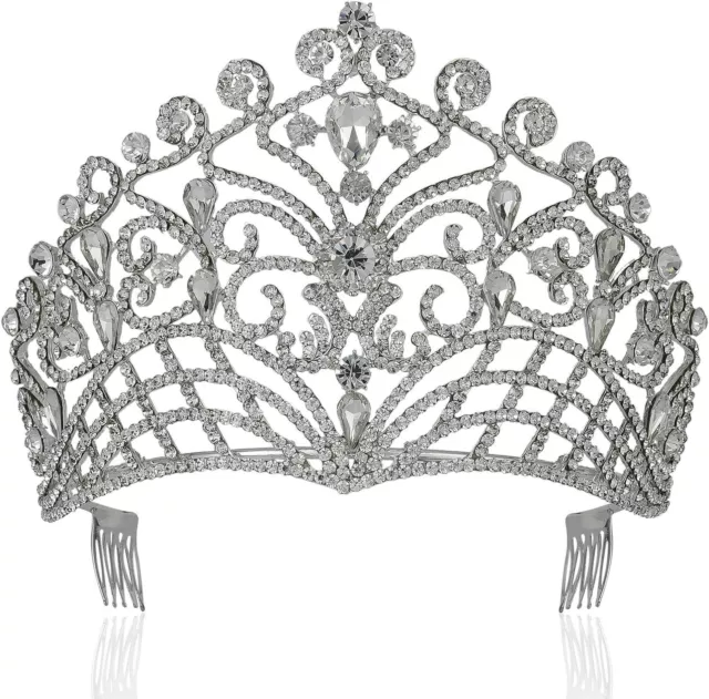 Lush Clear Austrian Crystal Rhinestone Tiara Crown Bridal Prom Pageant T11884