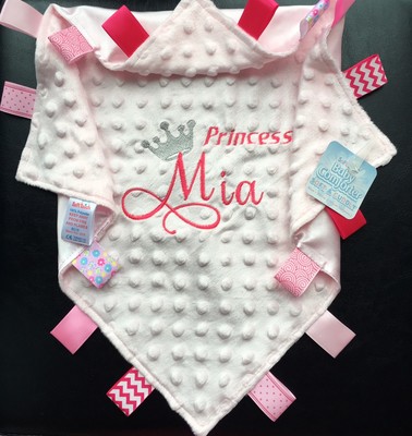 Bébé Personnalisé Couvre-lit brodé Princesse/Prince Minky couverture Nom Cadeau 
