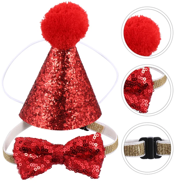 1 Set Haustier Weihnachtskostüm Hübsche Hundemütze und Halsband Cosplay Kostüm