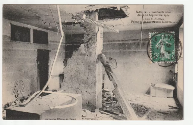 NANCY - Meurthe & Moselle - CPA 54 - Bombardements Guerre Fabrique de Chaussures