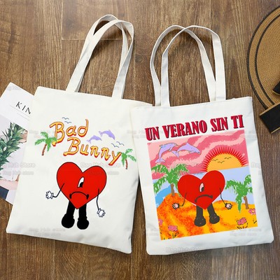 BAD BUNNY TOTE Bag Un Verano Sin Ti unisex Shoulder Bag Shopping bag