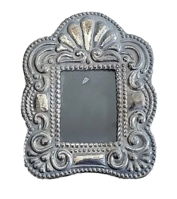 Mini Sterling Silver 925 Ornate Picture Frame Wood Backed 1.5" x 2" Beautiful