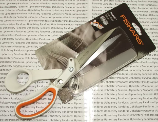 Fiskars 24 cm Verstärker RazorEdge Softgrip dicker Stoff Profi Schere 9162S