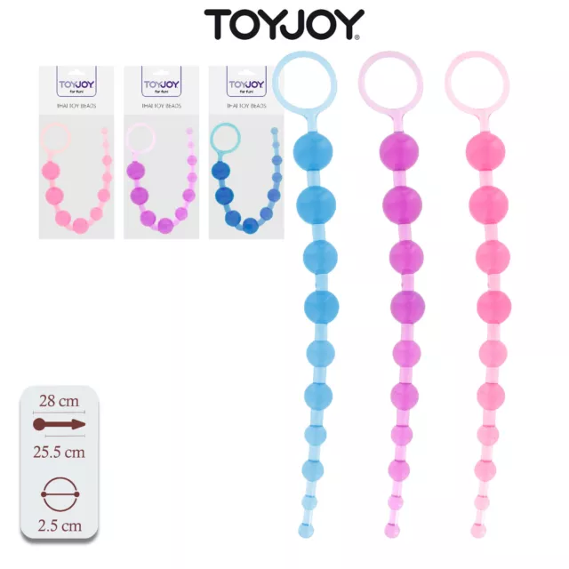 CATENA DI PALLINE Anali Diametro Crescente PVC ToyJoy Thai Toy Beads 25 cm  BLU EUR 9,90 - PicClick IT