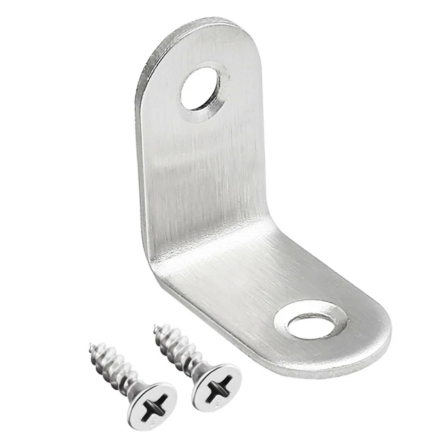 Corner Brace Angle Bracket Fastener L Shape 30mmx30mmx15mm Stainless Steel 4pcs