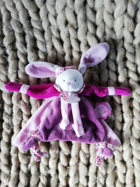 💜Doudou Et Compagnie Lapin Attache Tétine Cerise Blanc Rose DC2701💜