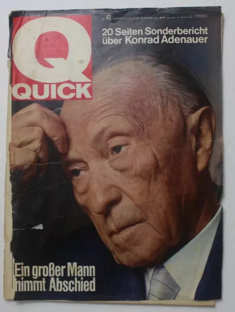 Quick Zeitschrift 1963 20 Seiten Sonderbericht Konrad Adenauer